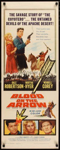 2w394 BLOOD ON THE ARROW insert '64 Dale Robertson, Martha Hyer, devils of the Apache desert!