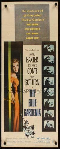 2w396 BLUE GARDENIA insert '53 Fritz Lang, Anne Baxter, there was nothing lily-white about her!