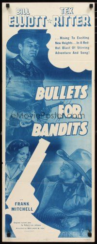 2w410 BULLETS FOR BANDITS insert R53 Wild Bill Elliott with two guns & Tex Ritter with guitar!