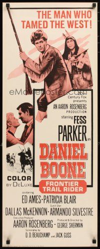 2w447 DANIEL BOONE FRONTIER TRAIL RIDER insert '66 pioneer Fess Parker in coonskin hat!