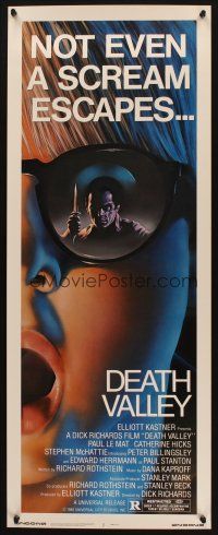 2w451 DEATH VALLEY insert '82 Paul Le Mat, Catherine Hicks, cool horror artwork!