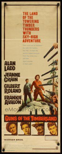 2w520 GUNS OF THE TIMBERLAND insert '60 Alan Ladd, Jeanne Crain, first Frankie Avalon!