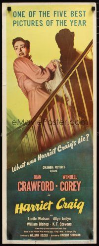 2w526 HARRIET CRAIG insert '50 Joan Crawford has to face the consequences of her lie!