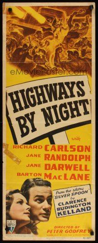 2w537 HIGHWAYS BY NIGHT insert '42 Richard Carlson, Jane Randolph, Jane Darwell!