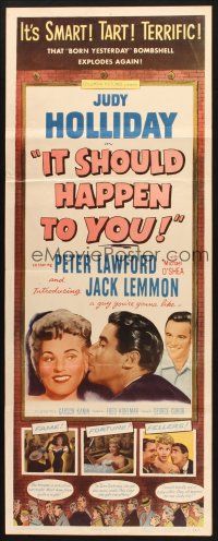 2w554 IT SHOULD HAPPEN TO YOU insert '54 Judy Holliday, Peter Lawford, Jack Lemmon in his first role