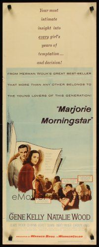 2w605 MARJORIE MORNINGSTAR insert '58 Gene Kelly, Natalie Wood, from Herman Wouk's novel!
