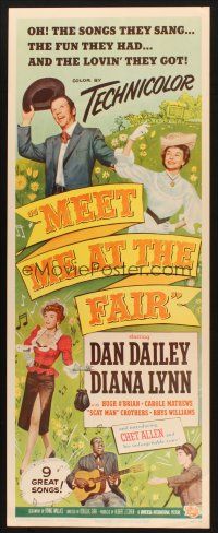 2w611 MEET ME AT THE FAIR insert '53 Dan Dailey, Diana Lynn, Scatman Crothers, musical art!