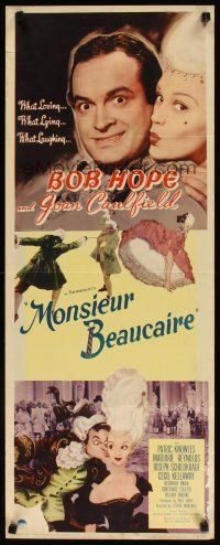 2w624 MONSIEUR BEAUCAIRE insert '46 great close up of Bob Hope kissing pretty Joan Caulfield!