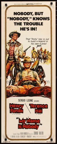 2w633 MY NAME IS NOBODY insert '74 Il Mio nome e Nessuno, art of Henry Fonda & Terence Hill!