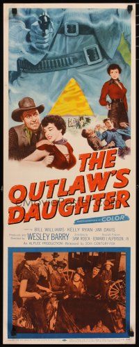 2w662 OUTLAW'S DAUGHTER insert '54 Bill Williams, sexy Kelly Ryan, cool art of pointing gun!