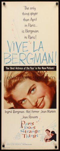 2w668 PARIS DOES STRANGE THINGS insert R60s Jean Renoir's Elena et les hommes, Ingrid Bergman