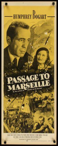 2w669 PASSAGE TO MARSEILLE insert R56 Humphrey Bogart escapes Devil's Island to fight Nazis!