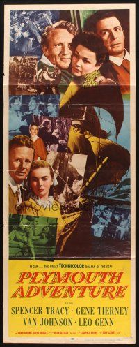 2w680 PLYMOUTH ADVENTURE insert '52 Spencer Tracy, Gene Tierney, Van Johnson, Leo Genn