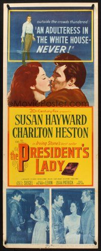 2w688 PRESIDENT'S LADY insert '53 adulteress Susan Hayward & Charlton Heston!