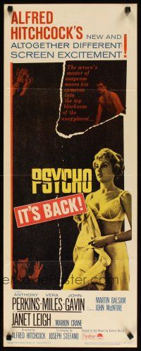 2w694 PSYCHO insert R65 sexy half-dressed Janet Leigh, Anthony Perkins, Alfred Hitchcock!