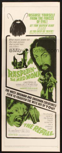2w706 RASPUTIN THE MAD MONK/REPTILE insert '66 wacky Hammer double-bill, free Rasputin beards!
