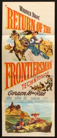 2w709 RETURN OF THE FRONTIERSMAN insert '50 art of Gordon MacRae on horseback grabbing Julie London!