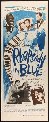 2w712 RHAPSODY IN BLUE insert R56 Robert Alda as George Gershwin, Al Jolson pictured!