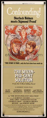 2w735 SEVEN-PER-CENT SOLUTION insert '76 Arkin, Robert Duvall, Vanessa Redgrave, great Drew art!