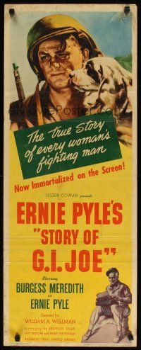 2w775 STORY OF G.I. JOE insert '45 William Wellman, Burgess Meredith as journalist Ernie Pyle!