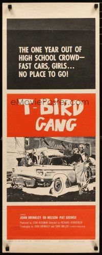 2w799 T-BIRD GANG insert '59 Roger Corman teen classic, fast cars, girls, no place to go!