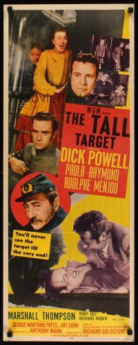 2w795 TALL TARGET insert '51 Dick Powell, Paula Raymond's hands were never meant to hold a gun!