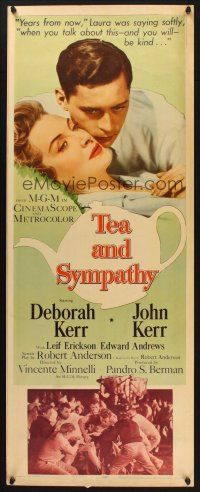 2w800 TEA & SYMPATHY insert '56 great art of Deborah Kerr & John Kerr by Gale, classic tagline!