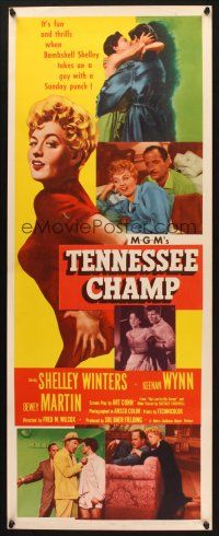 2w804 TENNESSEE CHAMP insert '54 Shelley Winters, Keenan Wynn, Dewey Martin, boxing!