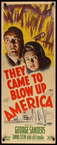 2w813 THEY CAME TO BLOW UP AMERICA insert '43 George Sanders, Anna Sten & bridge blowing up!