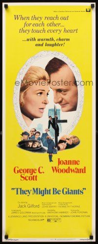 2w814 THEY MIGHT BE GIANTS insert '71 George C. Scott & Joanne Woodward touch every heart!
