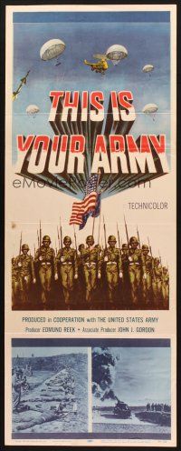 2w817 THIS IS YOUR ARMY insert '54 patriotic military image of soldiers marching in formation!
