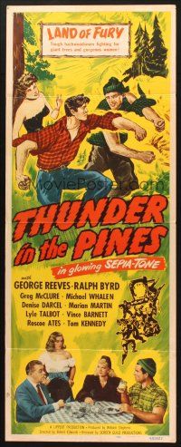 2w820 THUNDER IN THE PINES insert '48 George Reeves, Ralph Byrd, Denise Darcel
