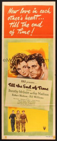 2w822 TILL THE END OF TIME insert '46 Dorothy McGuire, Guy Madison, early Robert Mitchum