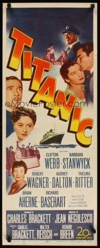 2w825 TITANIC insert '53 Clifton Webb & Barbara Stanwyck on the legendary cruise ship!