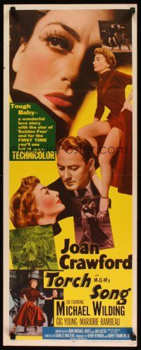 2w834 TORCH SONG insert '53 completely different images of tough baby Joan Crawford!