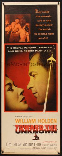 2w835 TOWARD THE UNKNOWN insert '56 William Holden & Virginia Leith in sci-fi space travel!
