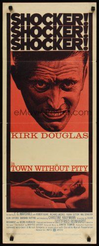 2w836 TOWN WITHOUT PITY insert '61 intense artwork of Kirk Douglas, plus sexy Christine Kaufmann!
