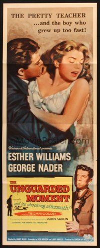 2w848 UNGUARDED MOMENT insert '56 close up art of teacher Esther Williams threatened by John Saxon!