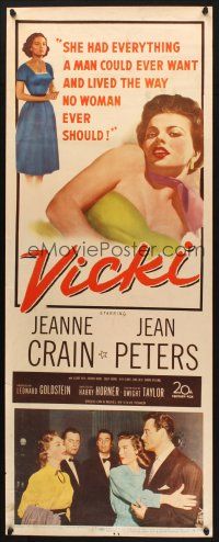 2w860 VICKI insert '53 if men want to look at bad girl Jean Peters, she'll make them pay for it!