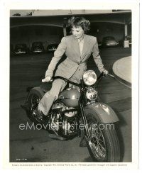2x035 APPOINTMENT FOR LOVE candid 8x10 still '41 great image of Margaret Sullavan on motorcycle!