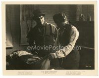 2x097 BODY SNATCHER 8x10 still '45 close up of Boris Karloff in top hat showing corpse to man!