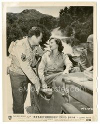 2x110 BREAKTHROUGH 8x10.25 still '50 Frank Lovejoy flirting with pretty girl in jeep, World War II