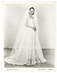 2x139 CATERED AFFAIR 8x10.25 still '56 smiling Debbie Reynolds full-length in wedding gown!