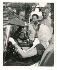2x149 CHASE A CROOKED SHADOW candid 8.25x10 still '58 Fairbanks Jr. & others look at Baxter in car!