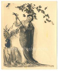 2x159 CLAIRE ADAMS deluxe 8x10 still '20s c/u in beautiful dress & playing lute by Max Mun Autrey!