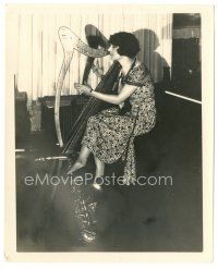 2x157 CLAIRE ADAMS 8x10 still '20s great close portrait playing the harp with sax at her feet!