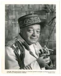 2x178 CONGO CROSSING 8x10 still '56 great close portrait of Peter Lorre smoking in costume!