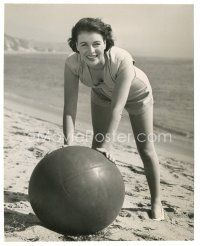 2x182 CONSTANCE SMITH 7.5x9.5 still '50s full-length portrait with huge ball on the beach!