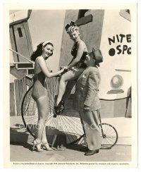 2x189 CRAZY HOUSE candid 8x10 still '43 Chic Johnson laughs with two sexy ladies by Penny-Farthing!