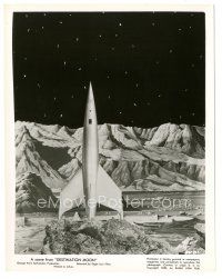 2x212 DESTINATION MOON 8x10.25 still '50 Robert A. Heinlein, cool image of rocket on moon surface!